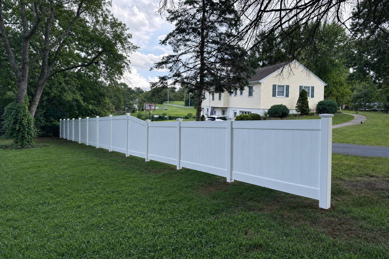 Vinyl fence installation