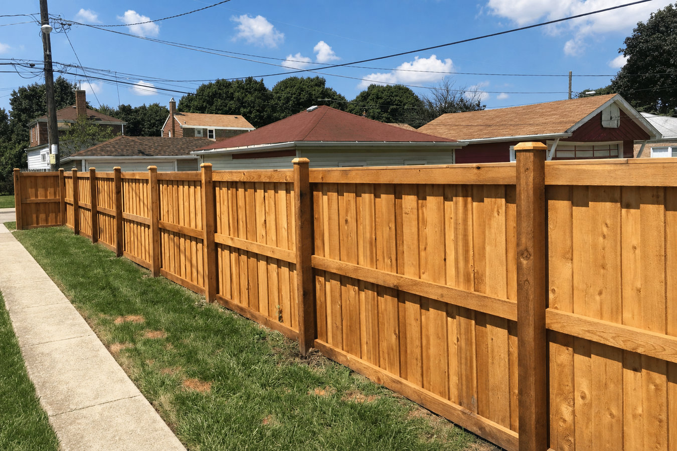 Wood fence installation